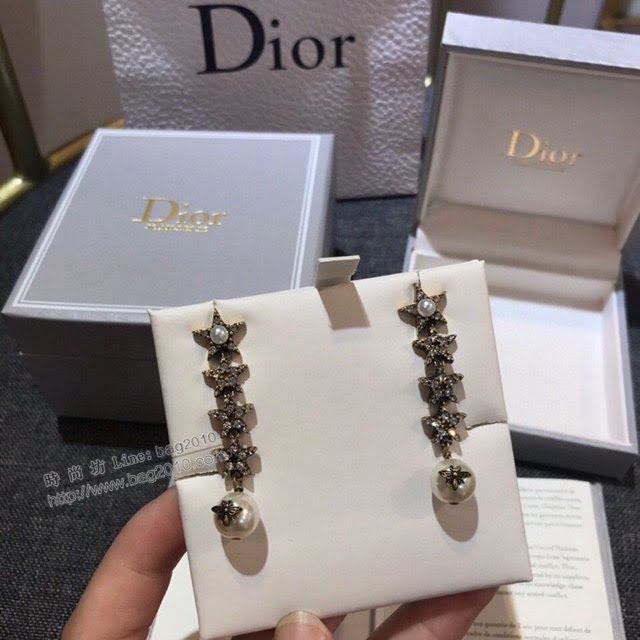Dior飾品 迪奧經典熱銷款耳環 復古做舊金屬琉璃珍珠耳釘  zgd1415